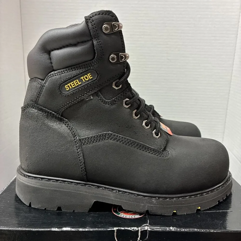 Brahma Mens Iron Tough II Steel Toe Work Boots-Men’s Size 7W - New In Box